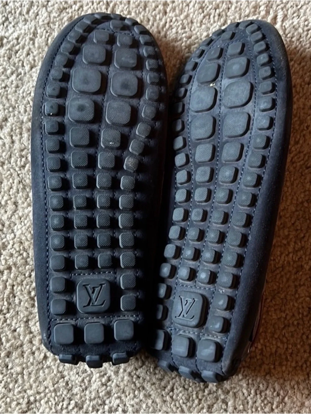 Louis Vuitton Men’s Blue Suede Loafers size 9.5 10.5 USA